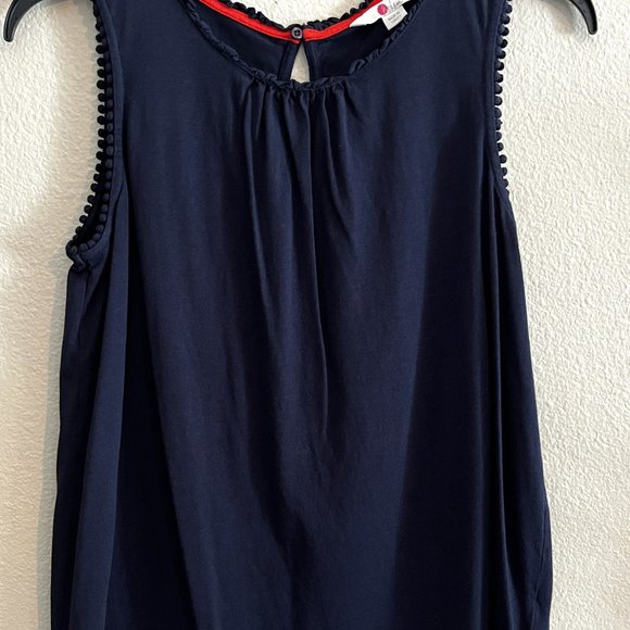 Boden Navy Blue Top with Pom Pom Trim - Picture 6 of 8